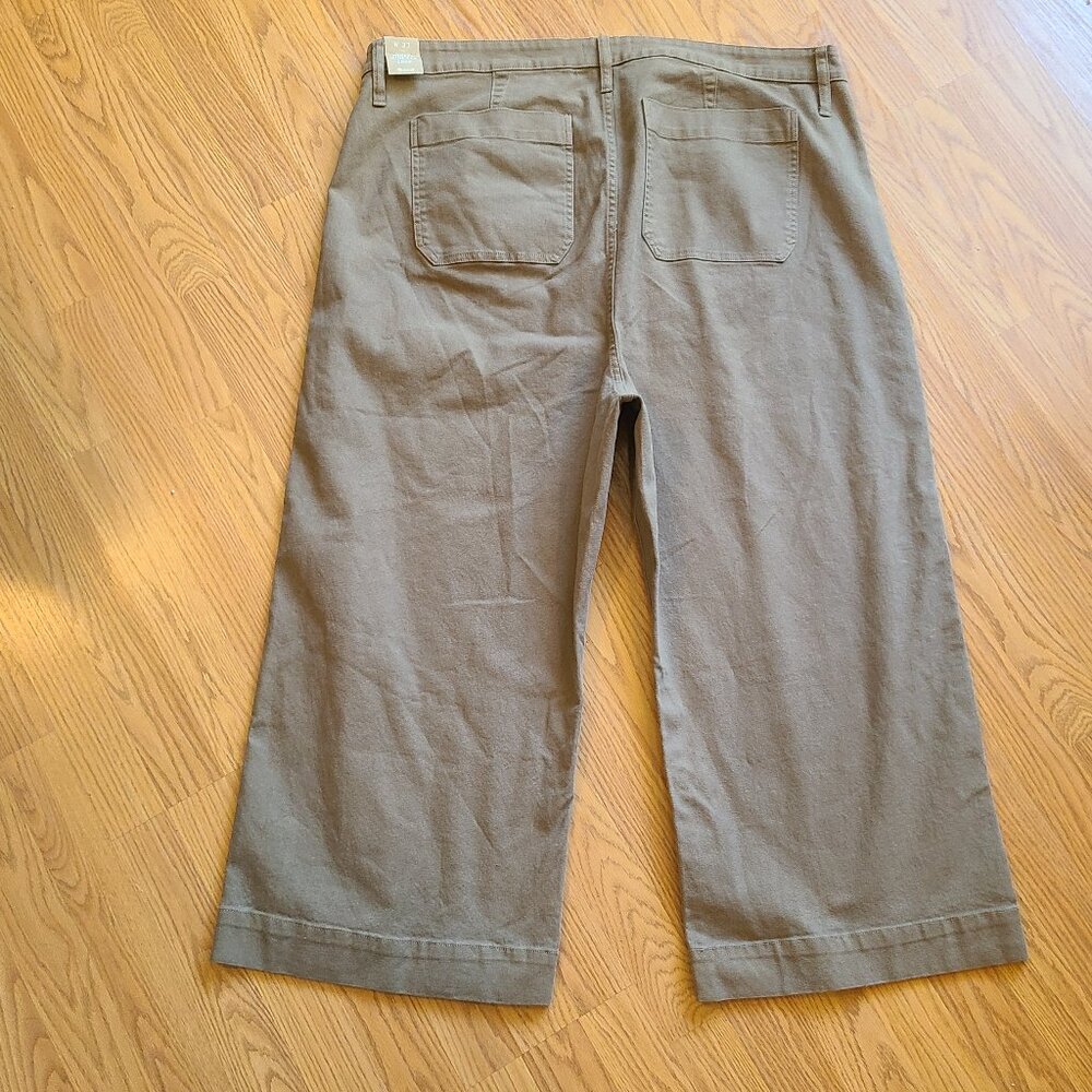 NEW NWT! MADEWELL EMMETT WIDE-LEG CROP PANTS olive green HIGH RISE sz 37 - Picture 4 of 7